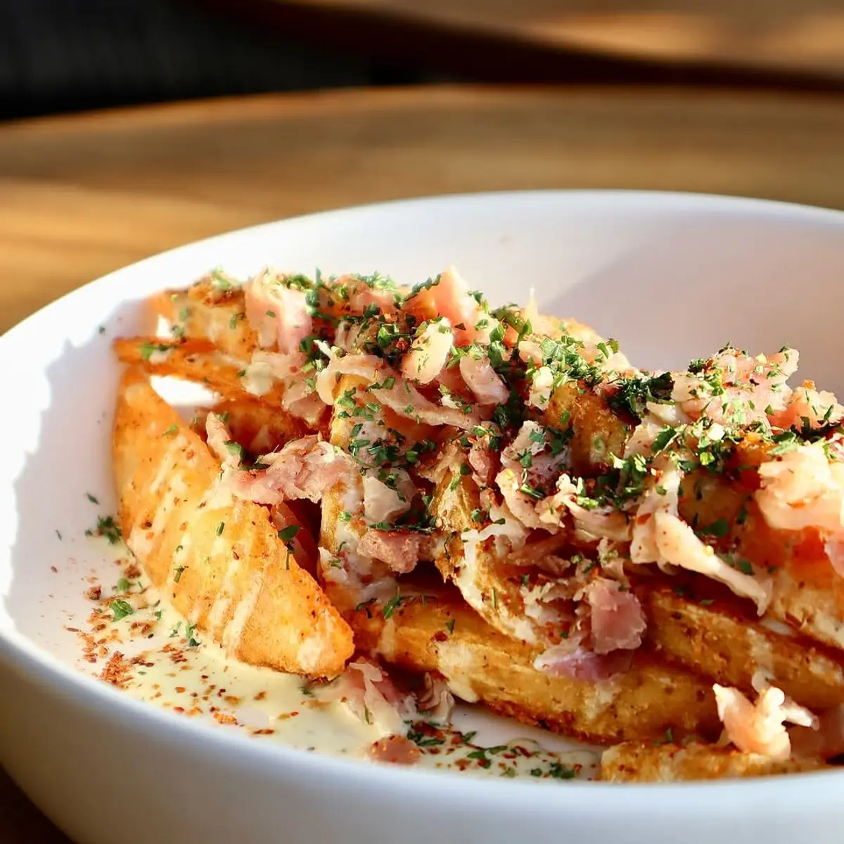 Papas gajo y jamón serrano