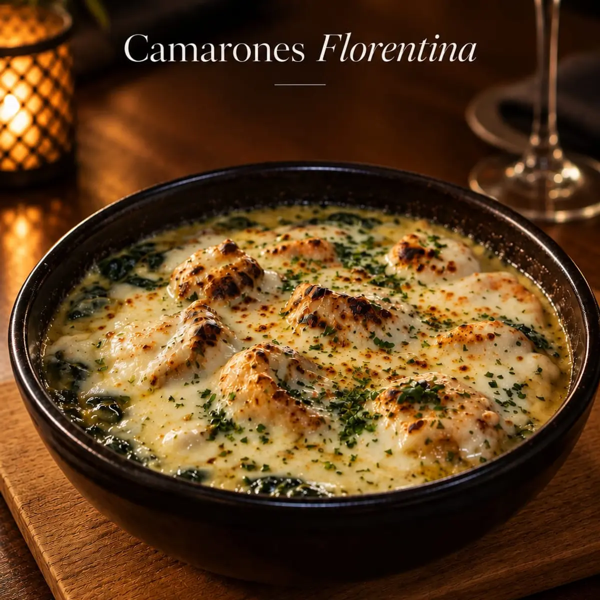 Camarones a la florentina